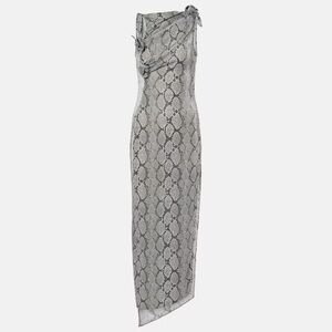 NWT Coperni Snake Print Asymmetric Flower Dress Orig $950
